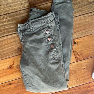 J brand size 25 mid rise skinny jeans green